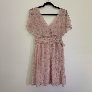 Pink Chiffon Floral Dress
